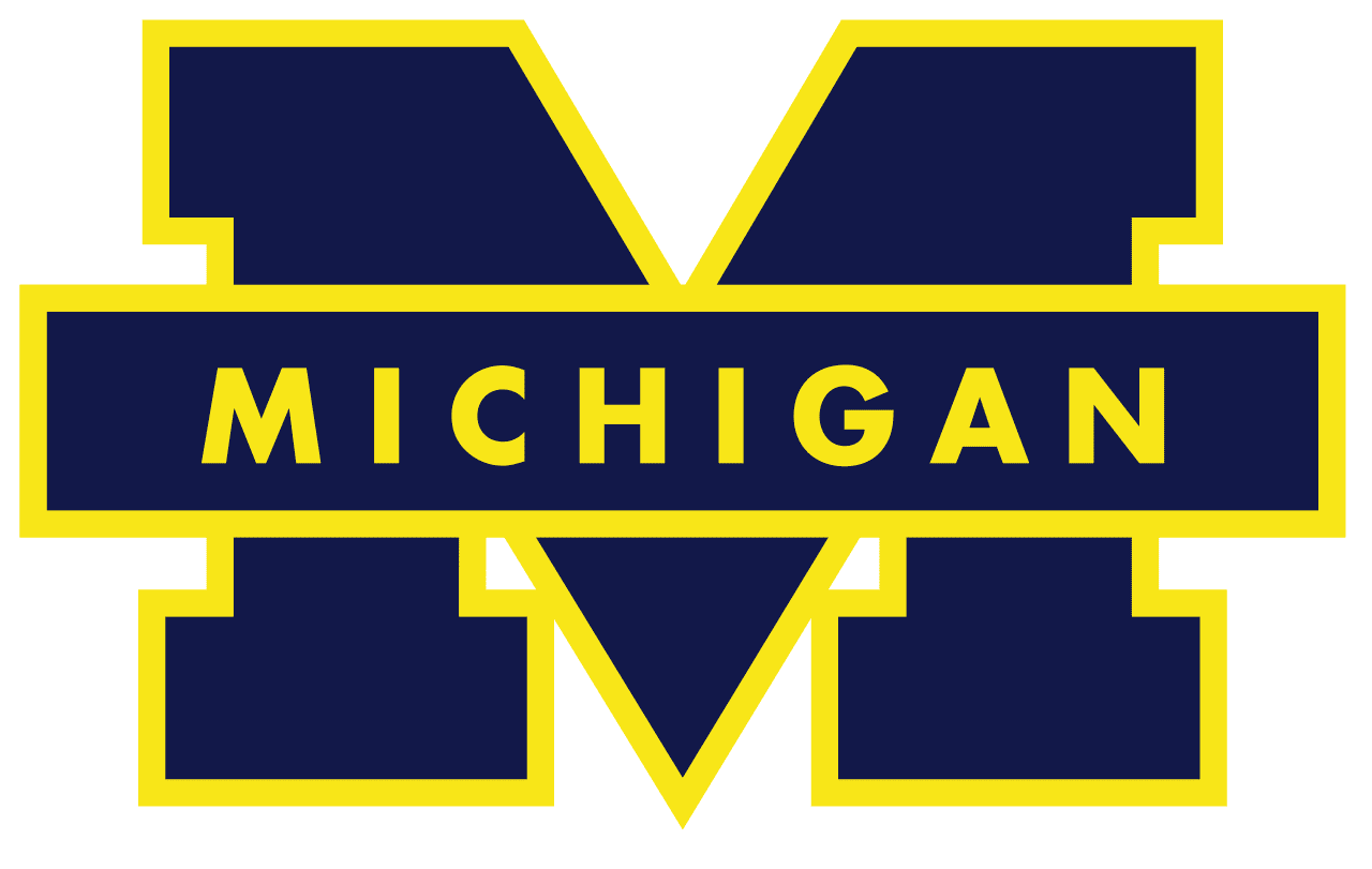A picture of the michigan wolverines logo.